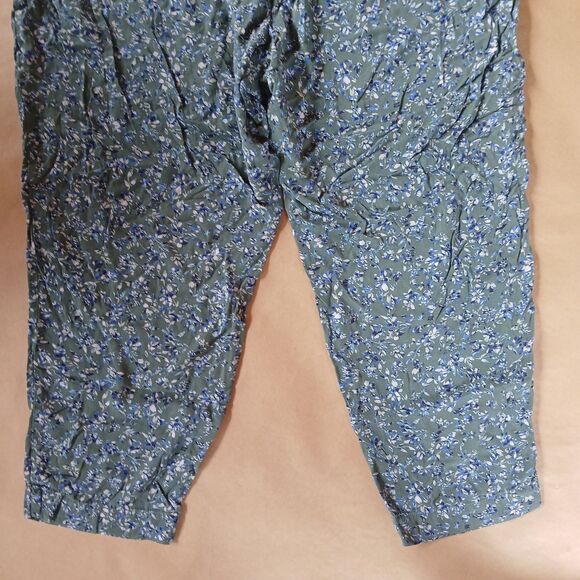 Jessica Simpson Pants XXL Green Floral Blue Pull On Light Womens Cottagecore - Picture 10 of 12